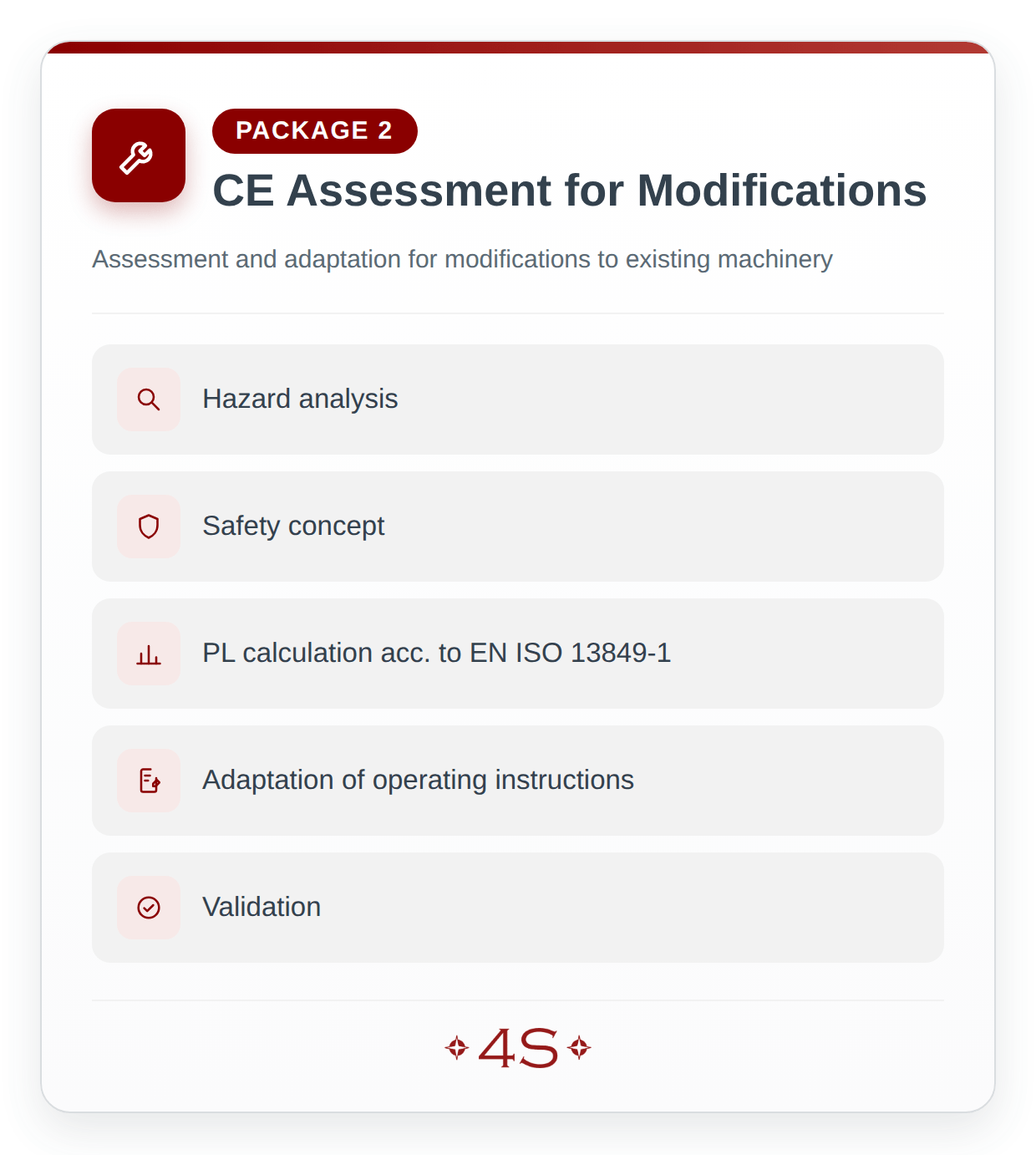 Package 2: CE Assessment for Modifications