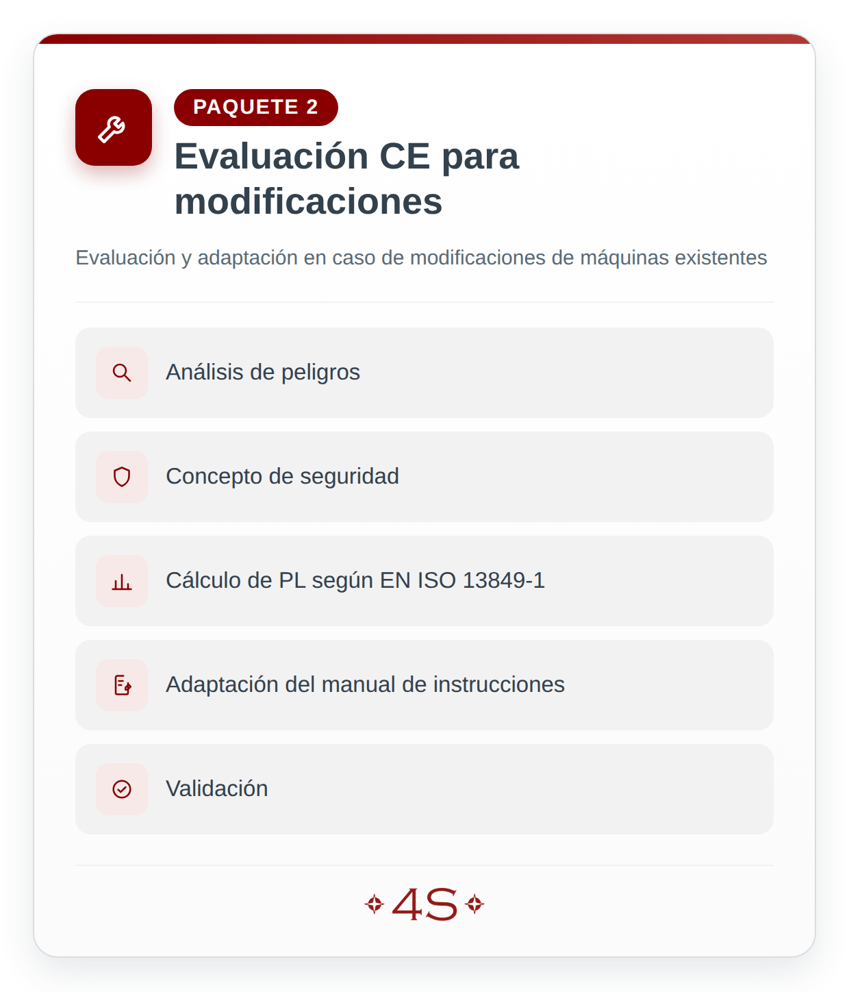 Paquete 2: Evaluación CE para modificaciones