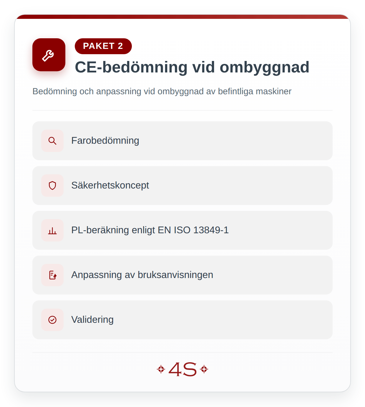 Paket 2: CE-bedömning vid ombyggnad